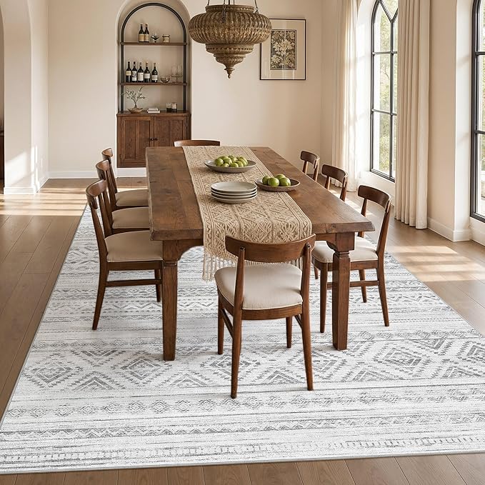 cotiled Boho 5x7 Area Rugs for Living Room: Soft Moroccan Washable Rug | Solve - Image 6