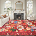 Red Garden Floral Area Rug 9x12 by WelcometoBabovid