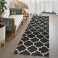 Lahome Moroccan Easy Jute Runner Rug, Geometric Trellis Woven Long Carpet by Lahome