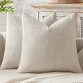 MIULEE Decorative Couch Throw Pillow Covers 22x22 Inch Neutral Beige 2 Pack | by MIULEE