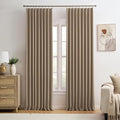 Cappuccino Pinch Pleated 60 Inch Wide Curtains 60 x 102, Thermal Insulated by KEQIAOSUOCAI