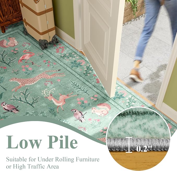 DUKINO 5x7 Area Rugs, Washable Animal Rug - Image 8