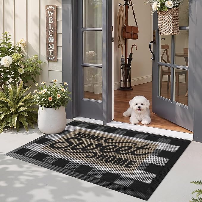 LUMI Outside Welcome Door Mat 36x59, Non-Slip Durable Rubber Easy Clean | Sweet - Image 7