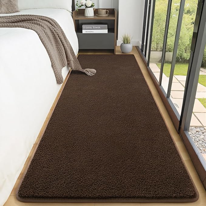 3x10 Runner Rug for Hallway, Long Runner Rugs Non Slip, Coffee | Soft Washable - Image 3