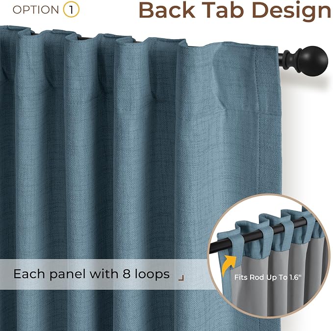 INOVADAY 100% Blackout Linen Curtains - Image 3