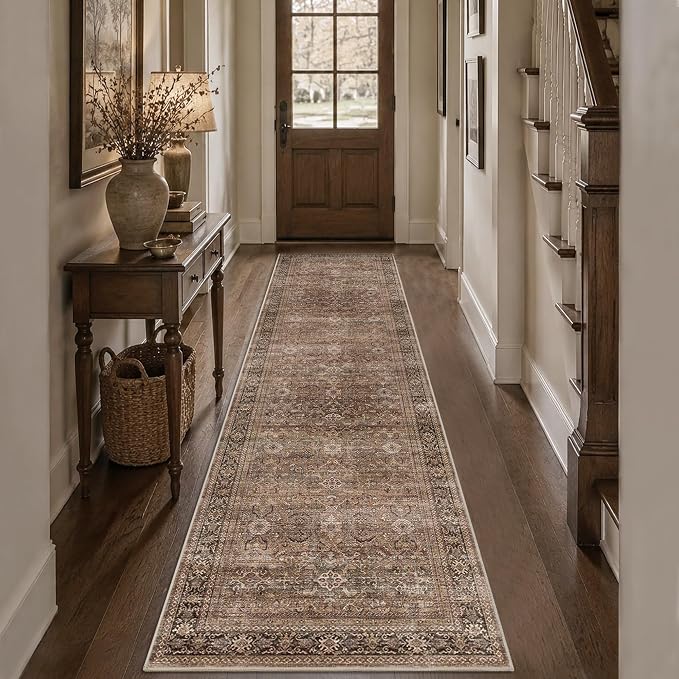 Schweek 2x8 Kitchen Rug Washable Vintage Non Slip Hallway Runner Rugs Brown | by Schweek