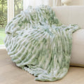 Ultra Soft Cozy Faux Fur Throw Blanket, Fuzzy Plush Thick Bubble Blanket by blunique