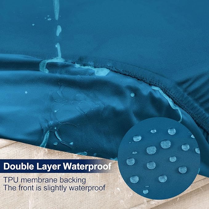 Smiry Waterproof Patio Cushion Covers, Stretch Outdoor Furniture Covers | Couch - Image 2
