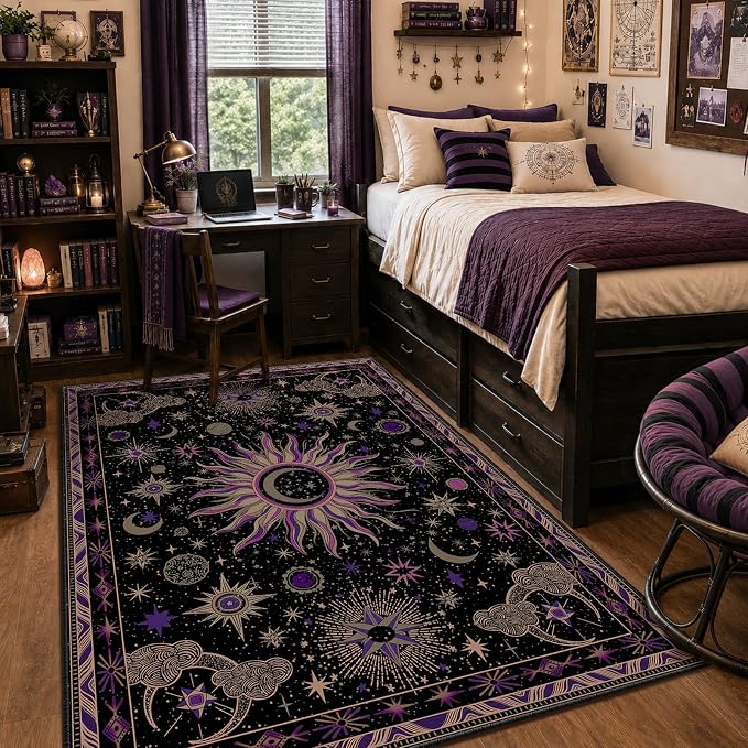 Vacuum-Friendly, 5x7 Washable Area Rug by meejou