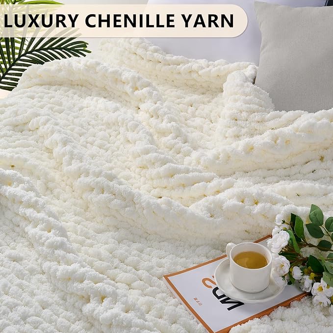 L'AGRATY Chunky Knit Throw Blanket - Image 3