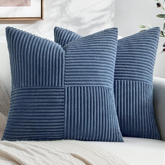 MIULEE Dusty Blue Decorative Throw Pillow Covers by MIULEE
