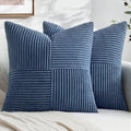 MIULEE Dusty Blue Decorative Euro Sham Pillow Covers 24x24 Inch 2 Pack | by MIULEE