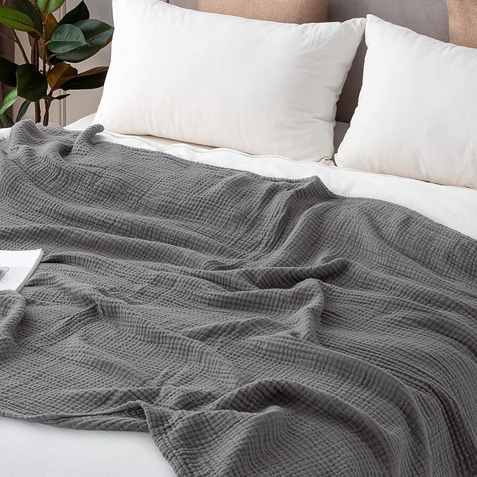 EMME Cotton Blanket Twin XL for Bed Soft Muslin Blankets 66"x90" Lightweight - Image 7