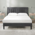 ZINUS Dachelle Upholstered Platform Bed Frame, Mattress Foundation, Wood Slat Support, No Box Spring Needed, Eco Friendly WonderBox (TM) Packaging, Easy Assembly, Dark Grey, Full