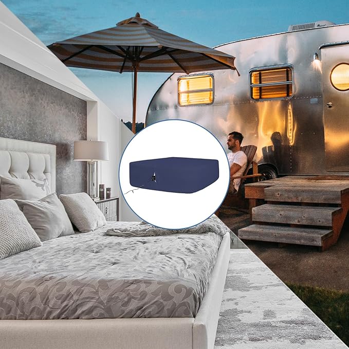 Bedecor Air Bed Sheets for Mattress Cover Removable Bed and Elastic Band Super Soft and Breathable & Deep up to 21" Blue Queen