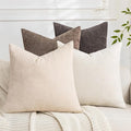 Set of 4 Soft Textured Decorative Throw Pillow Covers 16x16 Inch Cozy Farmhouse by Cozoomy