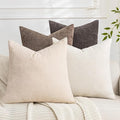 Set of 4 Soft Textured Decorative Throw Pillow Covers 24x24 Inch Cozy Farmhouse by Cozoomy