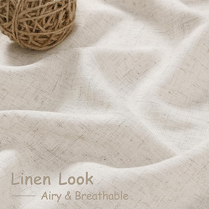 Pearl White Linen Curtains 102 Inches Long - Image 4