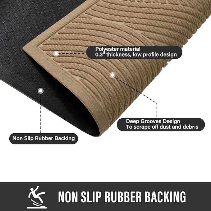 Sturdy Front Door Mat, Absorbent Muddy Dirt Resist Welcome Door Mats Outdoor - Image 5