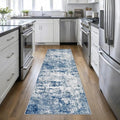 2.6x10 Washable Runner Rug:Modern Abstract Indoor Soft Carpet Blue | by FXRHLP