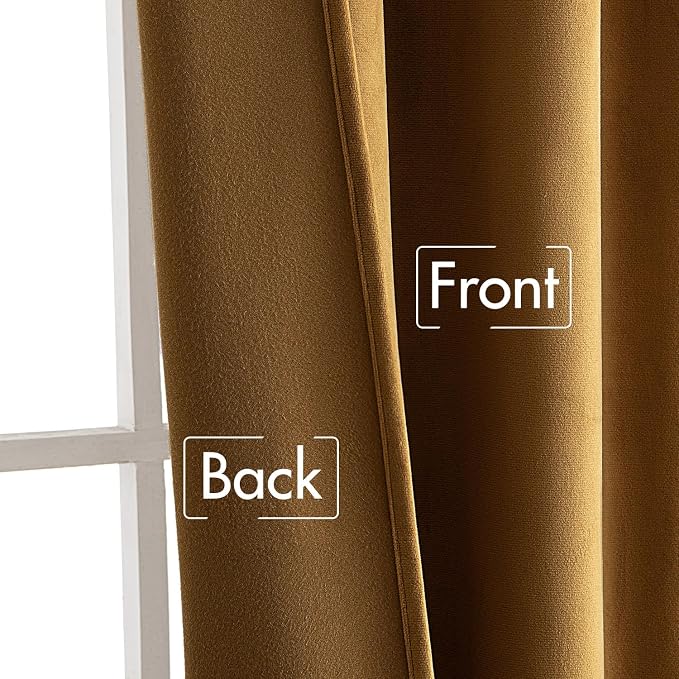 MIULEE Velvet Curtains Extra Wide 72x84 inches Gold Curtains | Luxury, Room - Image 6