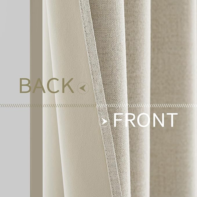 MIULEE 100% Blackout Linen Curtains - Image 6