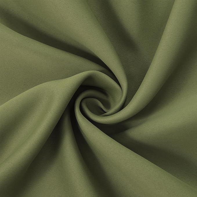 Olive Green Blackout Curtains 52 x 63 Inch Length/Set of 2 Curtain - Image 5