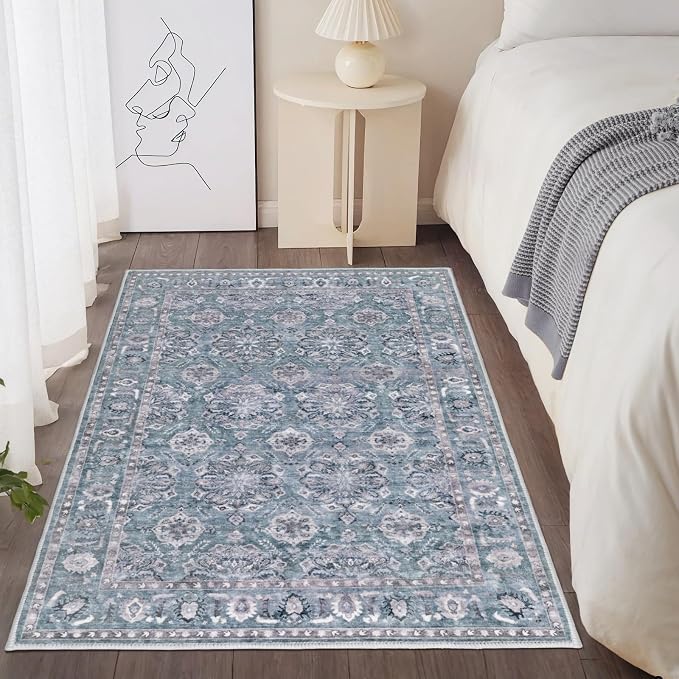 SERISSA 3x5 Washable Non Slip Floral Boho Area Rug by SERISSAHomeDecorCollection