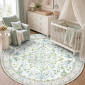 RELEANY Washable Area Rug, Round 5ft, Water Repellent, Pet Friendly, Vintage by RELEANY