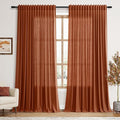 Extra Wide Terracotta Curtains for Living Room 102 Inches Long Back Tab and Rod by Nanspring
