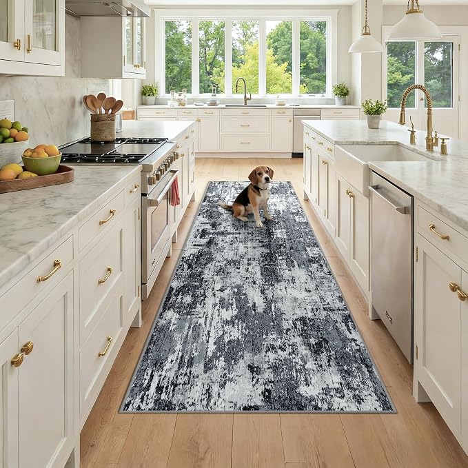 RELEANY Washable Runner 3'x8' Abstract Area Rug by RELEANY