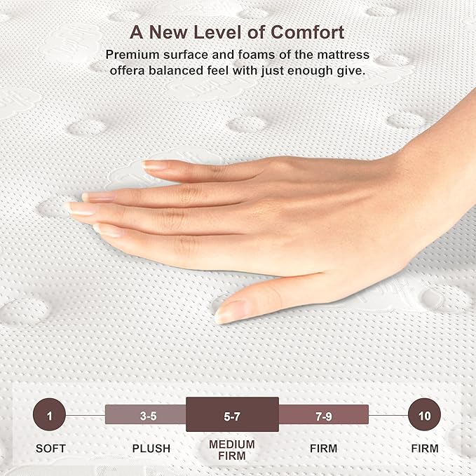 Swbvs Queen Mattress, 14 Inch Pillow Top Queen Size Mattress – Plush Comfort with Pocketed Coils & Pressure Relief – Ideal for Side Sleepers, Motion Isolation & Back Pain Relief,Firm