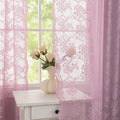 YJ YANJUN Vintage Lace Curtains 84 Inches Long-Victorian Floral Pattern Lilac by YJYANJUN