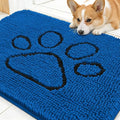 OLANLY Dog Door Mat for Muddy Paws 28x18, Paw Print Design Chenille Mud Mat | by OLANLY