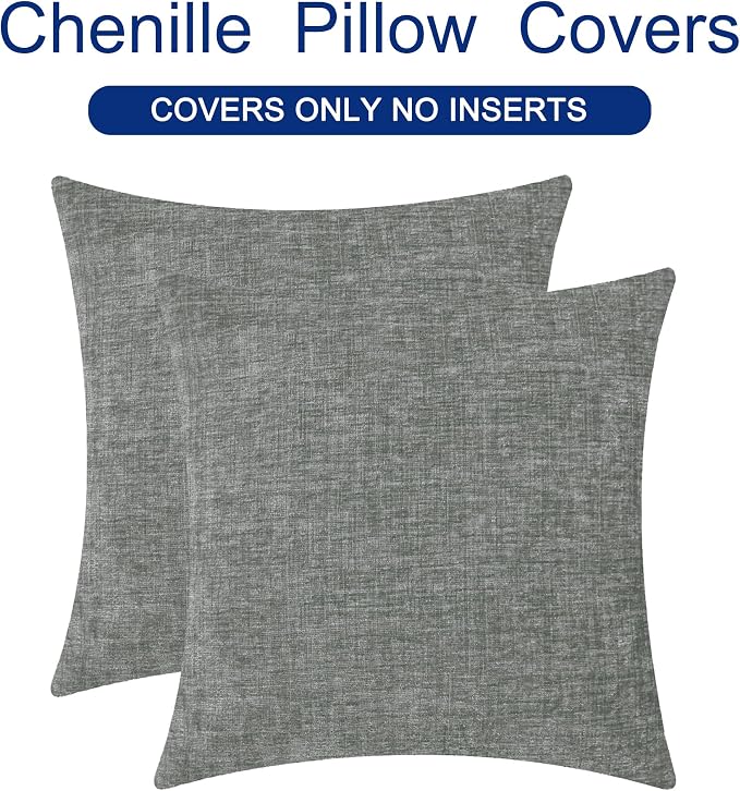 CaliTime Decorative Couch Throw Pillow Covers 26 X 26 Inches Medium Grey | Pack - Image 6