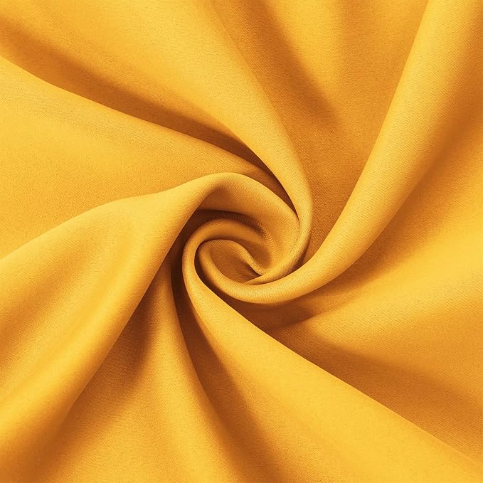 Yellow Blackout Curtains 66 x 63 Inch Length/Set of 2 Curtain Panels/Thermal - Image 5