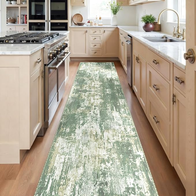 RELEANY Washable Runner 2'x10' Abstract Area Rug - Image 2