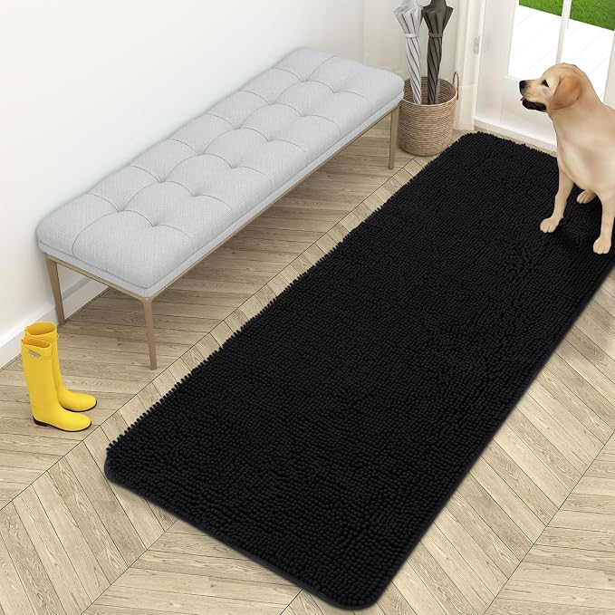 OLANLY Dog Door Mat for Muddy Paws 59x24, Super Absorbent Chenille Mud Mat | by OLANLY