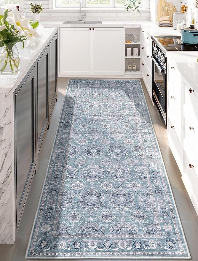 SERISSA 2x6 Washable Non Slip Floral Boho Runner Rug by SERISSAHomeDecorCollection
