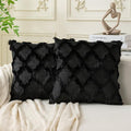 Set of 2 Soft Moroccan Throw Pillow Covers 24x24 Inch Plush Boho Decorative by Cozoomy