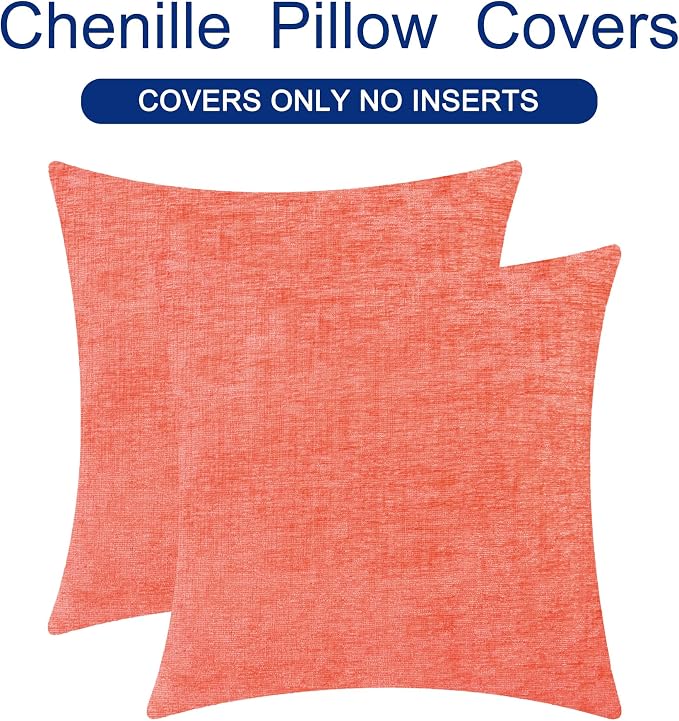 CaliTime Decorative Couch Throw Pillow Covers 18 X 18 Inches Living Coral | - Image 6