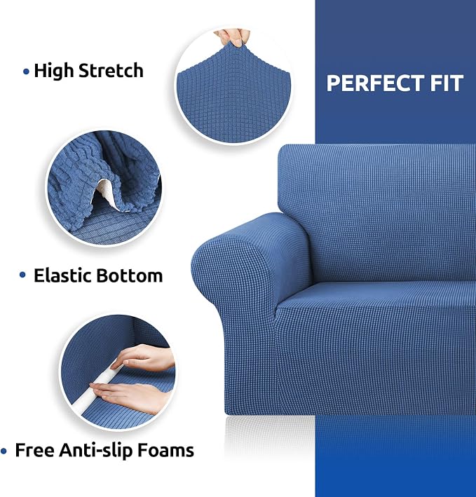 Stretch Couch Covers for Sofa, 3 Cushion Couch Slipcover, Riverside | 1-Piece - Image 6