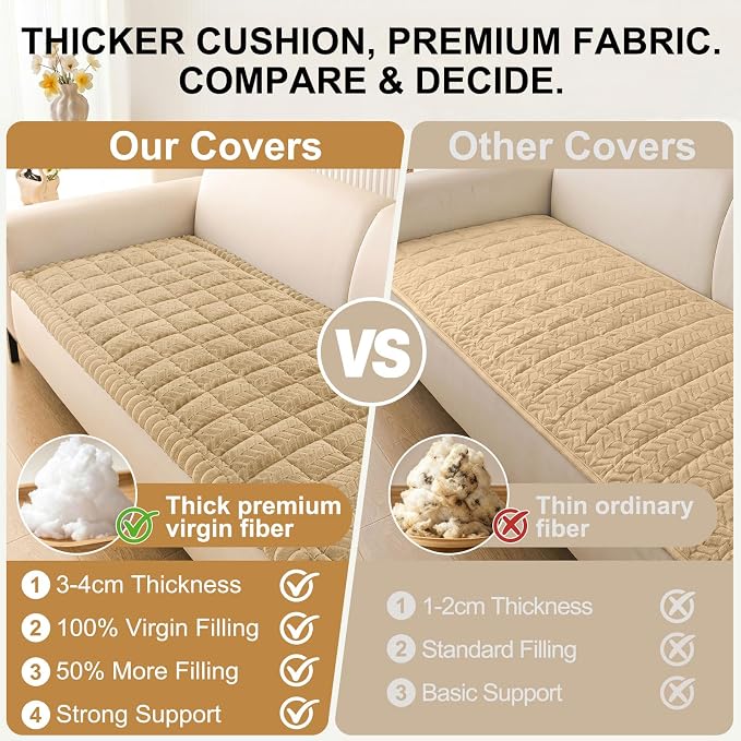 Smiry Couch Cover for Dogs, Non Slip Fuzzy Pet Sofa Covers Washable | Sofa - Image 4