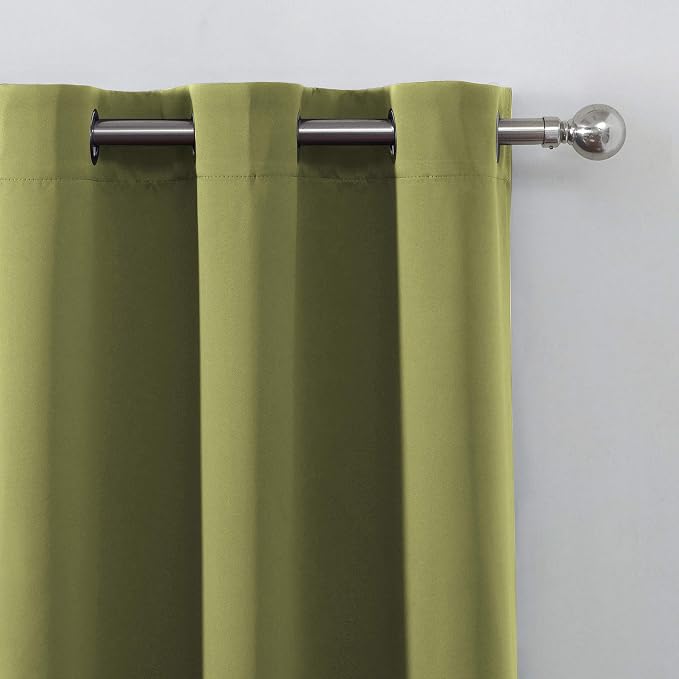 Blackout Curtains 52 x 45 inch/Olive Green Curtains Set of 2 Panels/Thermal - Image 7