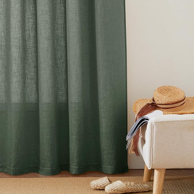RYB HOME Linen Semi Sheer Curtains - Image 6