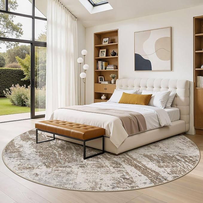 DMOYEST 8ft Round Washable Area Rug - Image 3