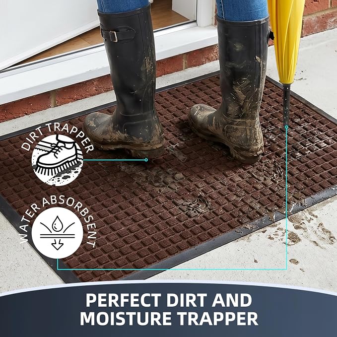 Front Door Mat Outside Entrance, Heavy Duty Waterproof Doormat | 29.5"x17" - Image 2