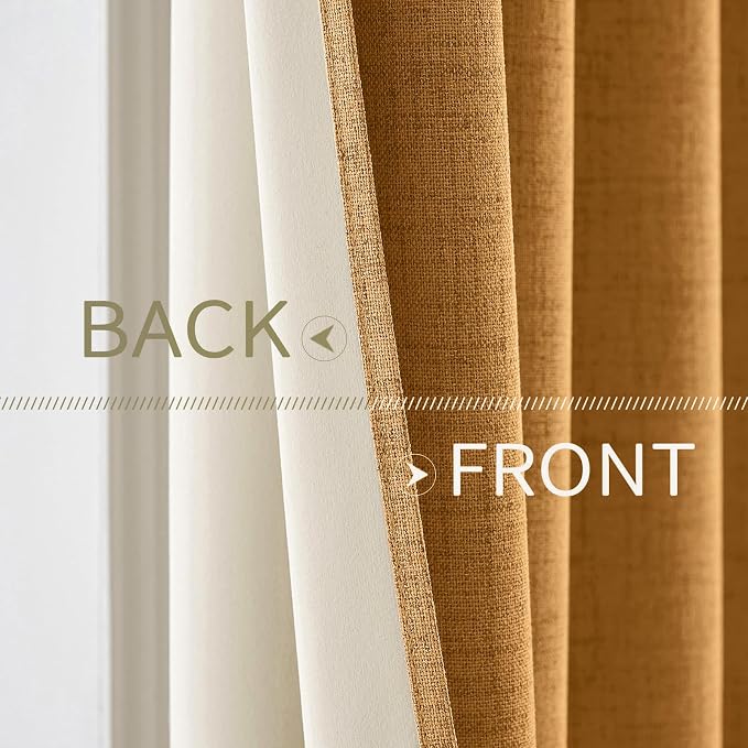 MIULEE 100% Blackout Linen Curtains - Image 6