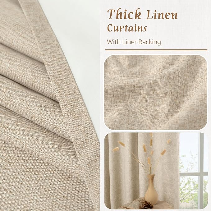 100% Blackout Linen Window Curtains - Image 8