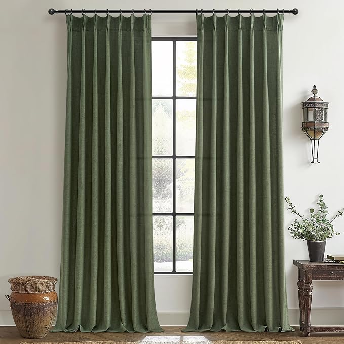 PleatedDrapes Vintage Moody Green Lodon Curtains by PleatedDrapes